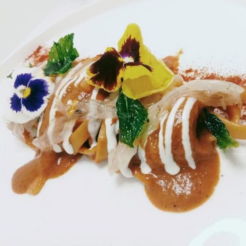 Fettucce con peperoni lardo e fonduta di pecorino | Fettucce con peperoni, lardo e fonduta di pecorino Fettucce fatte in casa