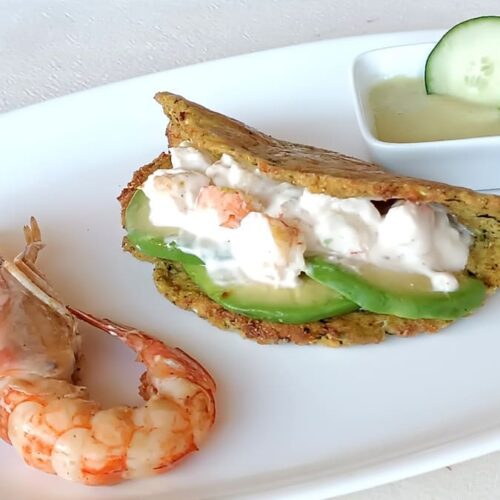 TORTILLAS DI ZUCCHINE E GAZPACHO con gamberoni | Tortillas di zucchine e gazpacho bianco TORTILLAS DI ZUCCHINE E GAZPACHO con gamberoni