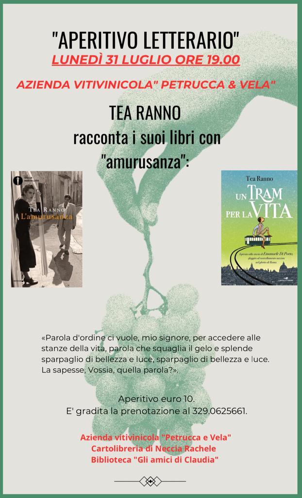 laperitivo in vigna | Petrucca e Vela: benessere, cultura ed enoturismo Aperitivo in vigna con la scrittrice Tea Ranno