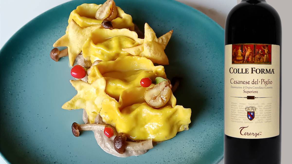 Marsupi dAgnello con pioppini e castagne abbinamento con Cesanese del Piglio DOCG Colle Forma di Giovanni Terenzi | Gli abbinamenti: ogni calice un piatto Marsupi dAgnello con pioppini e castagne abbinamento con Cesanese del Piglio DOCG Colle Forma di Giovanni Terenzi | Gli abbinamenti: ogni calice un piatto