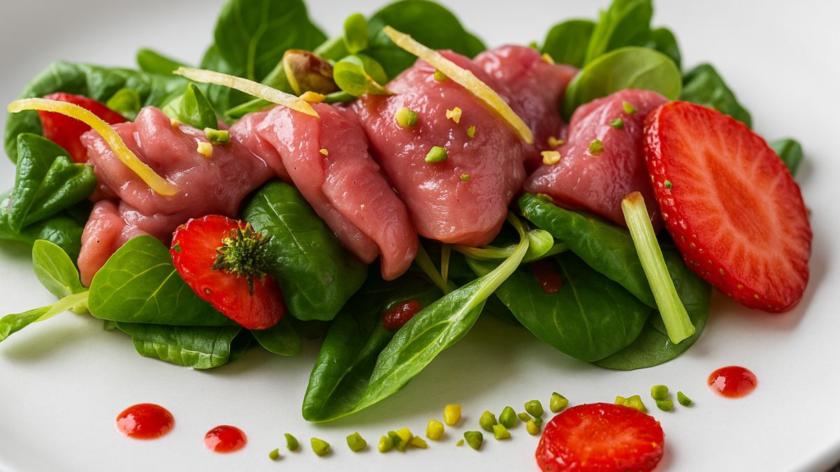 In un mare di fragole il pesce crudo più elegante dell'estate