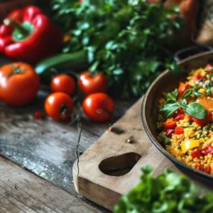 8 LUNEDI Cous cous estivo con peperoni ceci pomodorini e menta | Cous cous estivo con peperoni, ceci, pomodorini e menta 8 LUNEDI Cous cous estivo con peperoni, ceci, pomodorini e menta