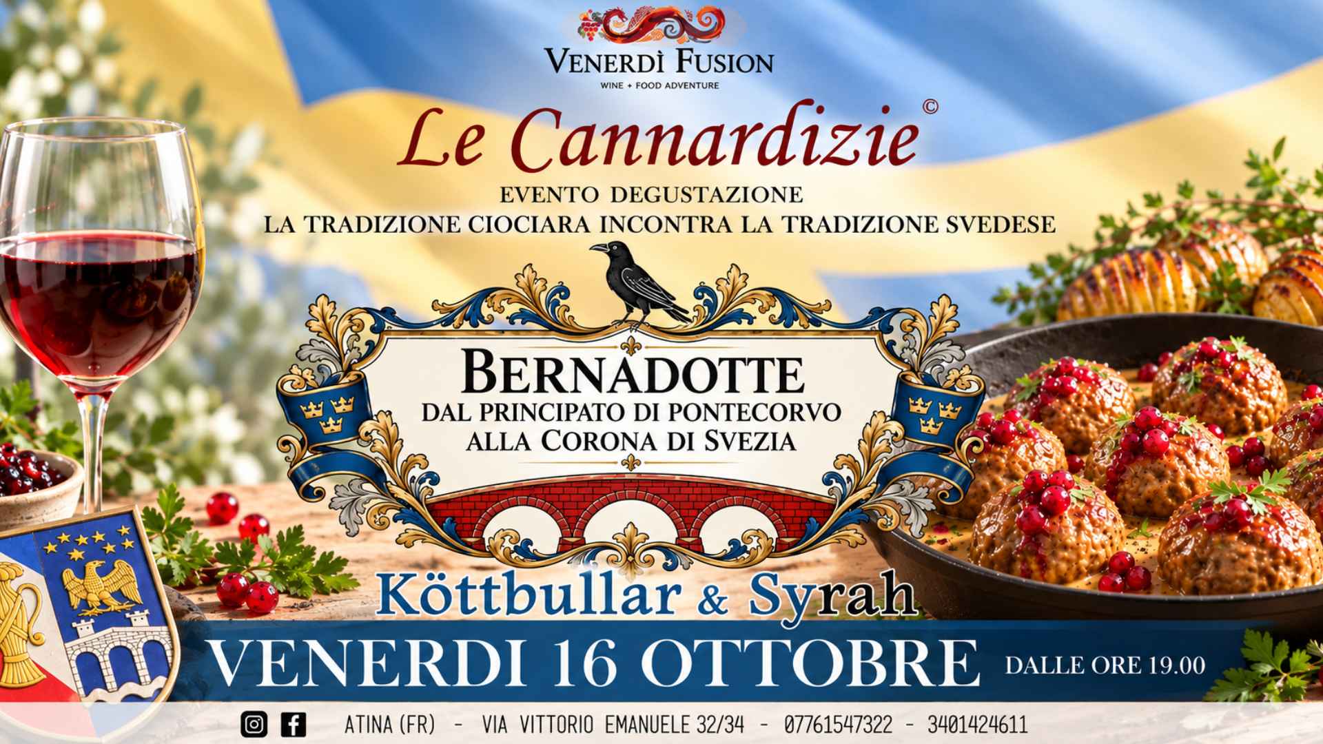 IMMAGINI PER BLOG 1920x1080 2026 10 13T210800.134 | Venerdì Fusion Le Cannardizie: la Svezia incontra Atina Venerdì Fusion Le Cannardizie